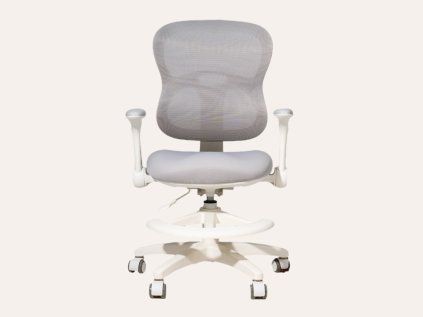 Dječja ergonomska stolica s naslonima za ruke (za radni stol) - siva