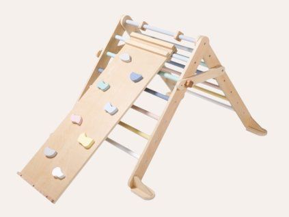 Rastući pastelni set - Montessori Piklerov trokut s daskom 2u1