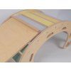 Drvena montessori ljuljačka pastel 5u1 u setu s dvostranom daskom pastel
