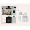 Dětská dřevěná kuchyňka s rozšířeným příslušenstvím - moderní design
