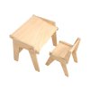 Dětský rostoucí stůl sklopný s rostoucí židlí (set) - natur+lak