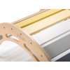 Drvena Montessori ljuljačka s pastelnim daskama 100 cm 6u1 Max s daskom i stolicom - set pastel